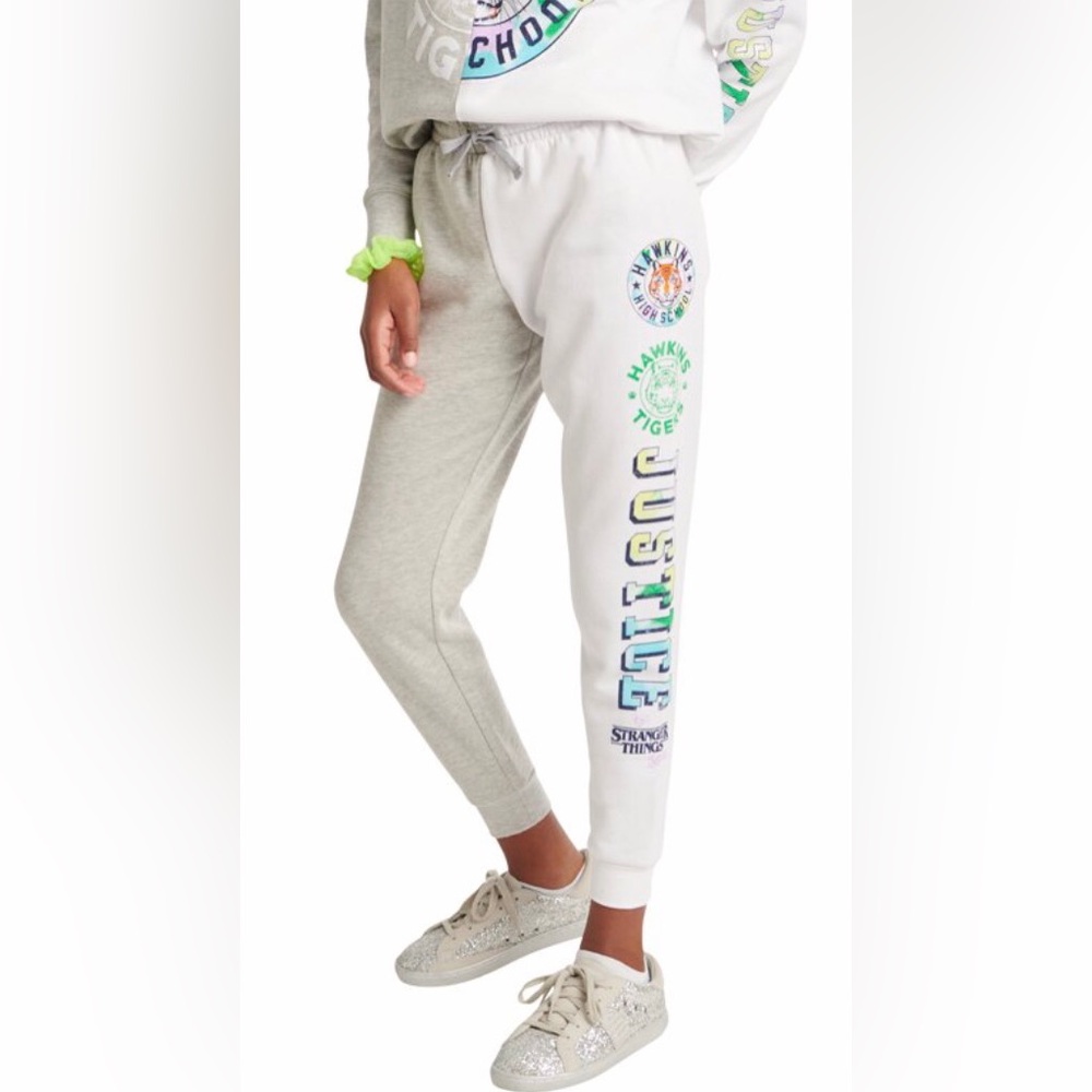 Justice Girls x Stranger Things Fleece Joggers, Size M 10